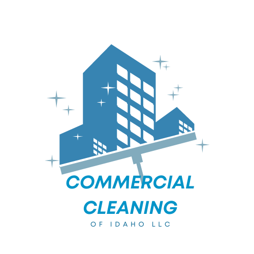 Commercial Cleaning of Idaho Logo sparkling building with squeege