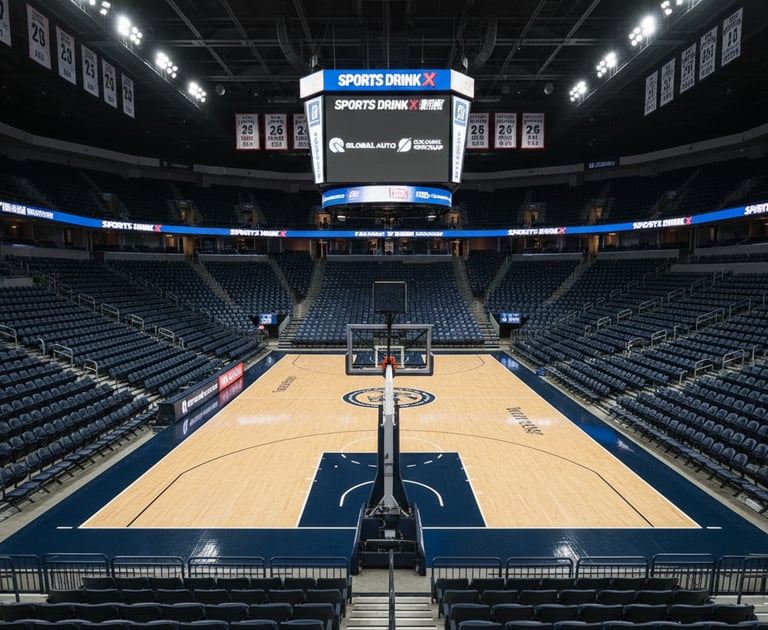 an empty professional basketball arena