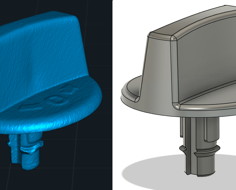 Scan & CAD reconstruction of a car trunk latch