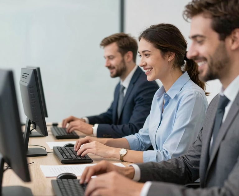 A sleek black and gold themed workspace with a laptop and documents.