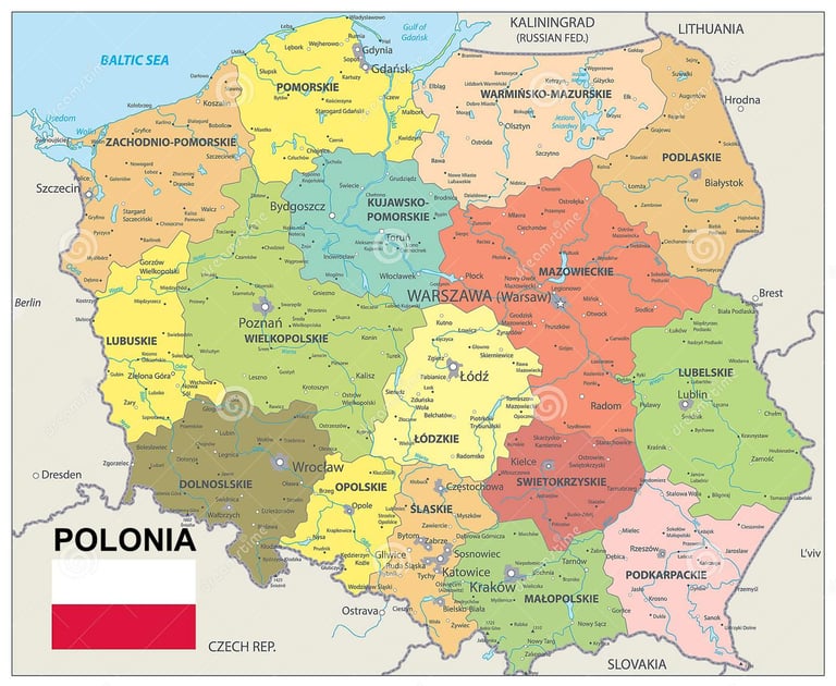 Mapa de Polonia