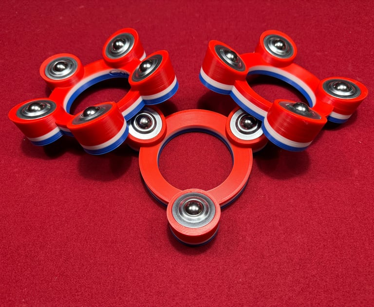 3 / 4 / 5 Bearing Ball Spinner, Red, white, Blue