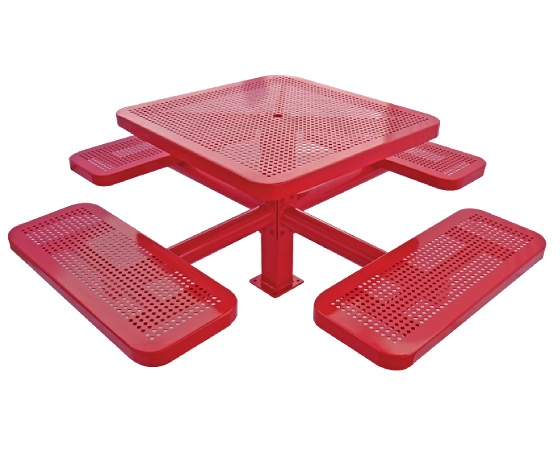 mesa de picnic metálica modelo urbani 3 para áreas recreativas
