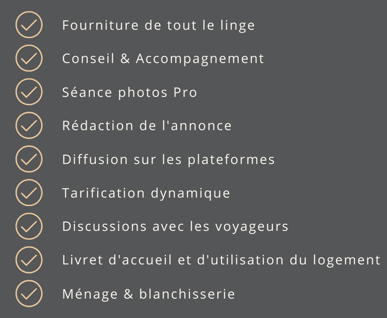 Liste des services proposés par la conciergerie colleene dans son activité.