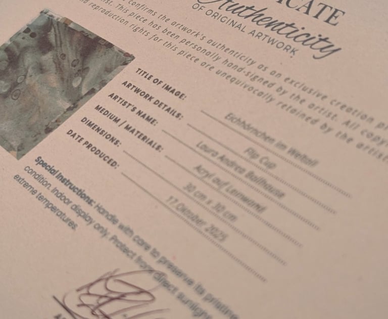 Originalkunst mit Echtheitszertifikat
