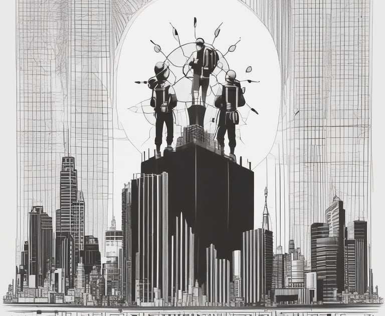 A focused business meeting where a team discusses growth strategies using charts and laptops.