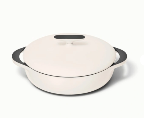 Caraway Home enameled cast iron braiser with PFAS-free enamel coating and lifetime warranty