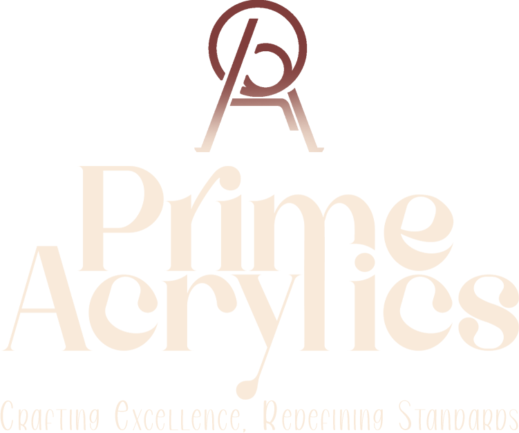 Prime Acrylics logo with its Tagline