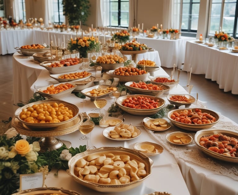 food on clear glass bowls