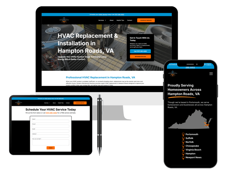 hvac website designer
