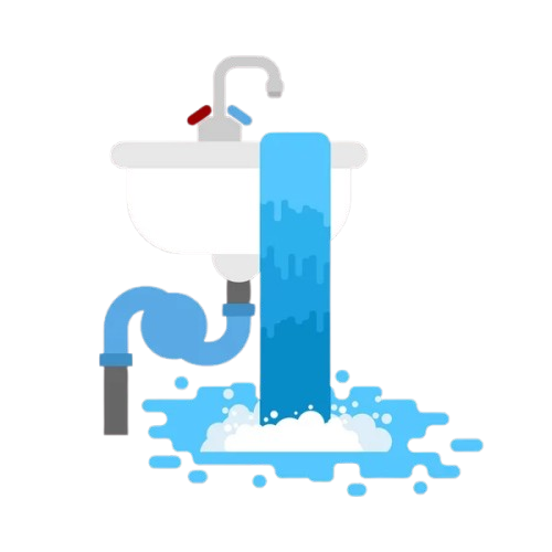 pia entupida com agua caindo
