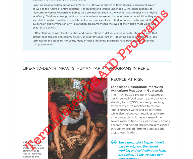 Terminated USAID Programs