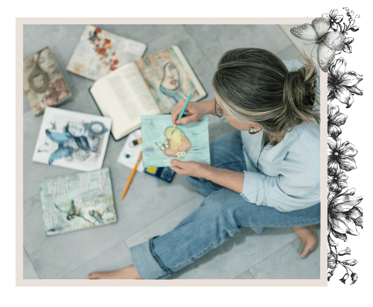 Mixed media art with Allison Orthner