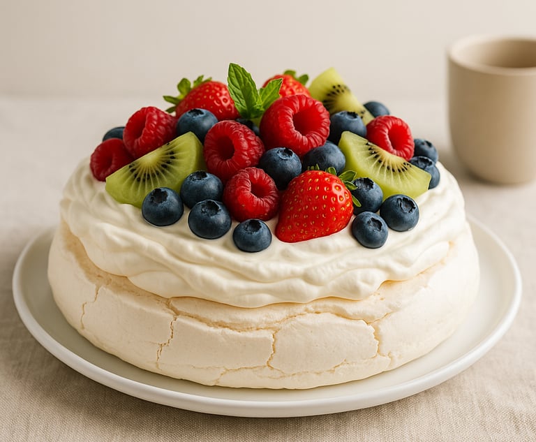 Classic Christmas pavlova dessert