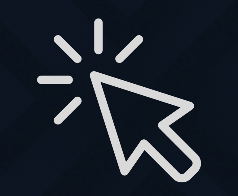 Minimal cursor arrow with click rays, symbolizing digital advertising or pay-per-click.
