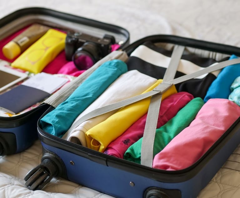 suitcase packed ready for travel overseas