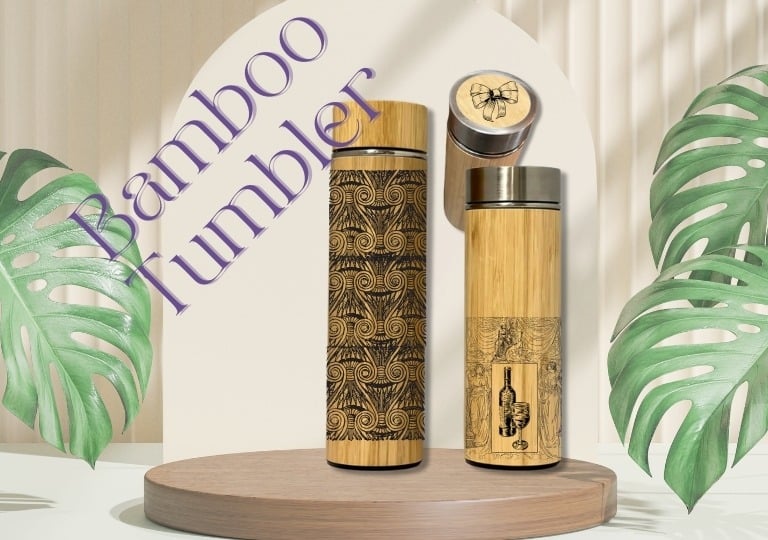 Bamboo tumbler with custom engraving