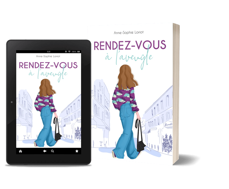 Mockup Rendez-vous à l'aveugle -Anne-Sophie Loriot - roman contemporain chicklit.