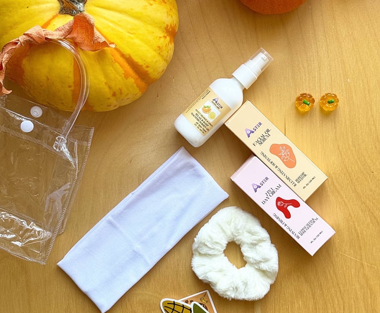 Aster's Fall products images such as Rosehip facial serum and body gel