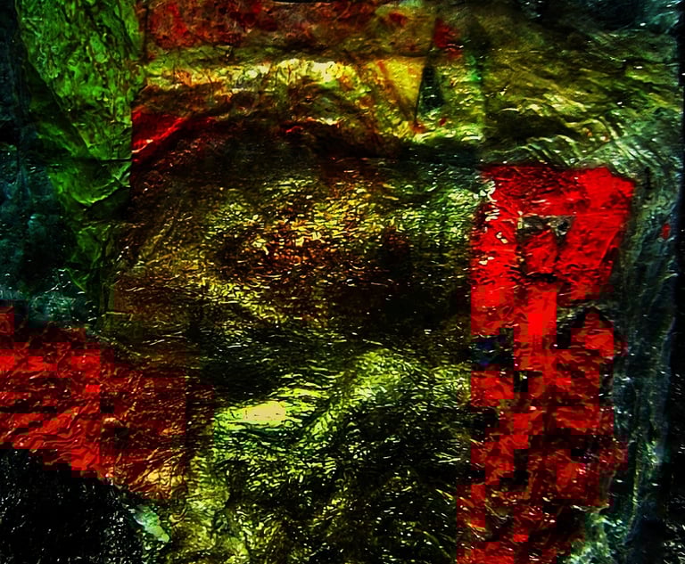 Gold texture art image from recycled plastic ironed color