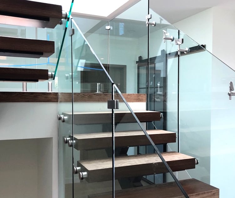 Los Angeles Floating stairs wood and glass