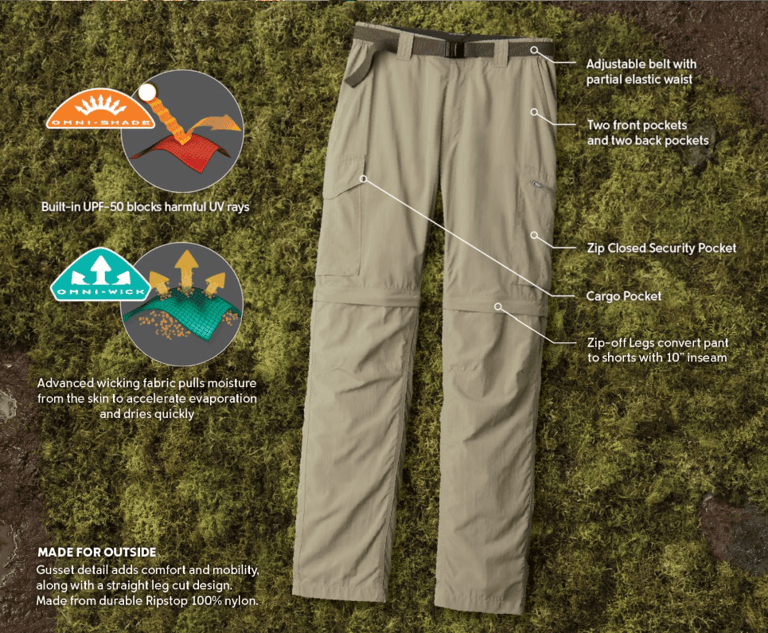 Columbia Men's Silver Ridge Convertible Travel Pants ideal for exploring Crater Lake National Park