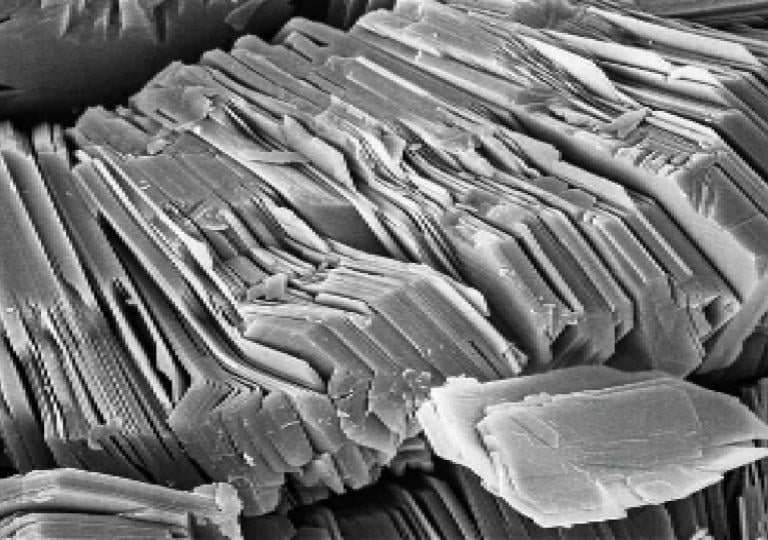 a microscopic image of flocculated clay in soil