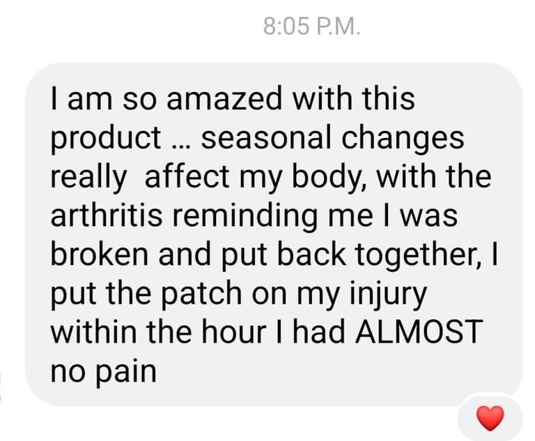 Testimonials Pain free from arthritis