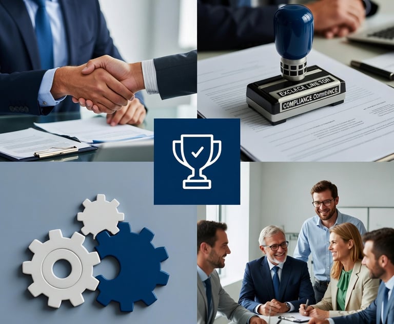 5 imagenes en collage de confianza, cumplimiento, integralidad, cercanía y excelencia