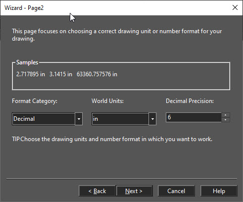 page setup wizard in xCAD