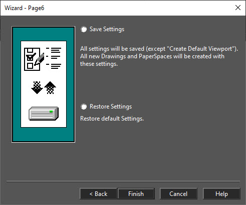 page setup wizard in xcad