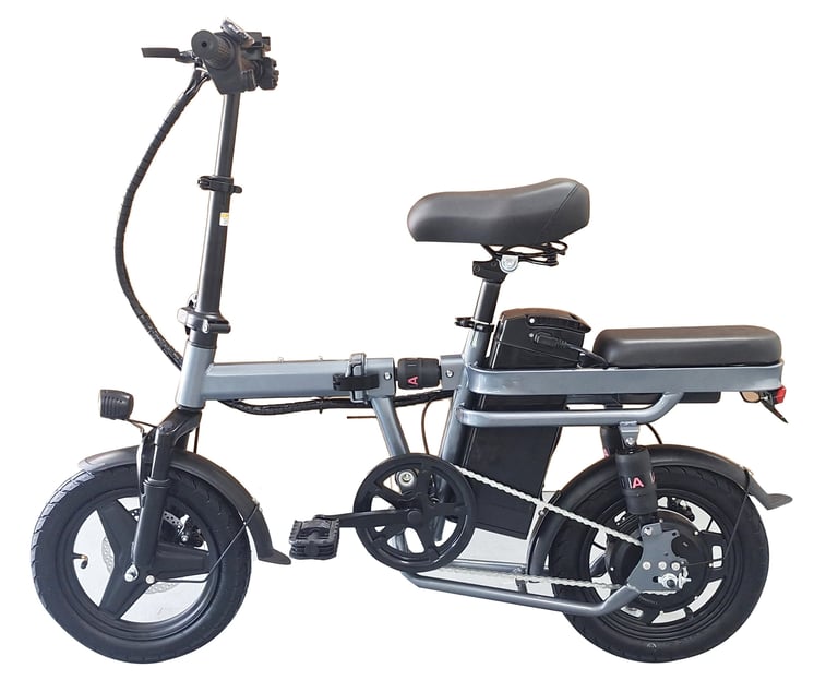 a small electric scooter with a seat and a seat