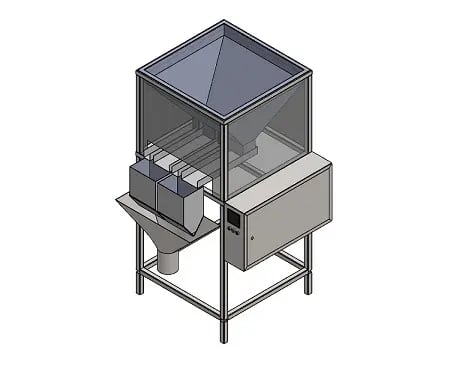 Semi-automatic weighing and filling machine