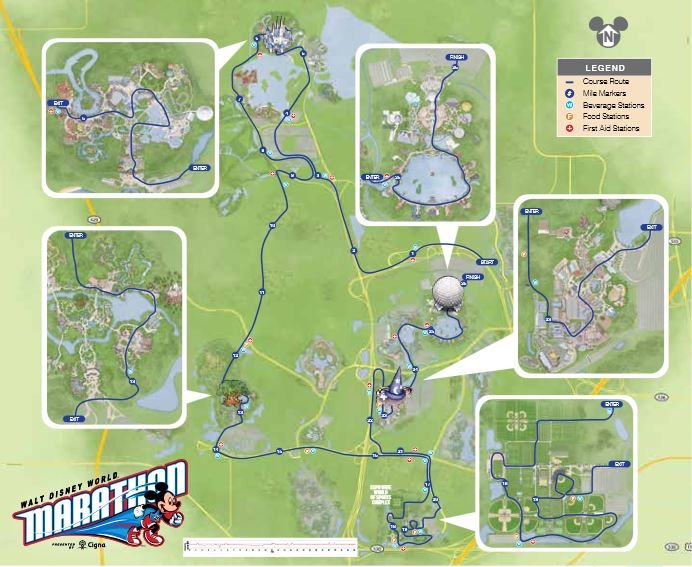 2015 runDisney Walt Disney World Marathon Course Map
