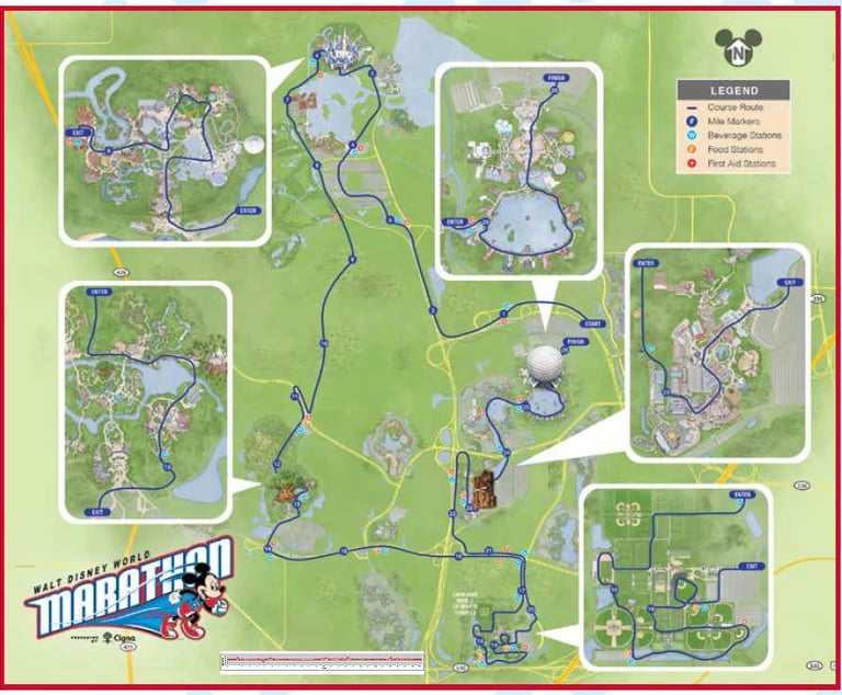 2016 runDisney Walt Disney World Marathon Course Map