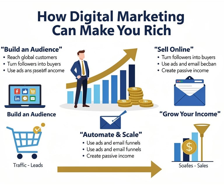How digital marketing can make you rich infographic