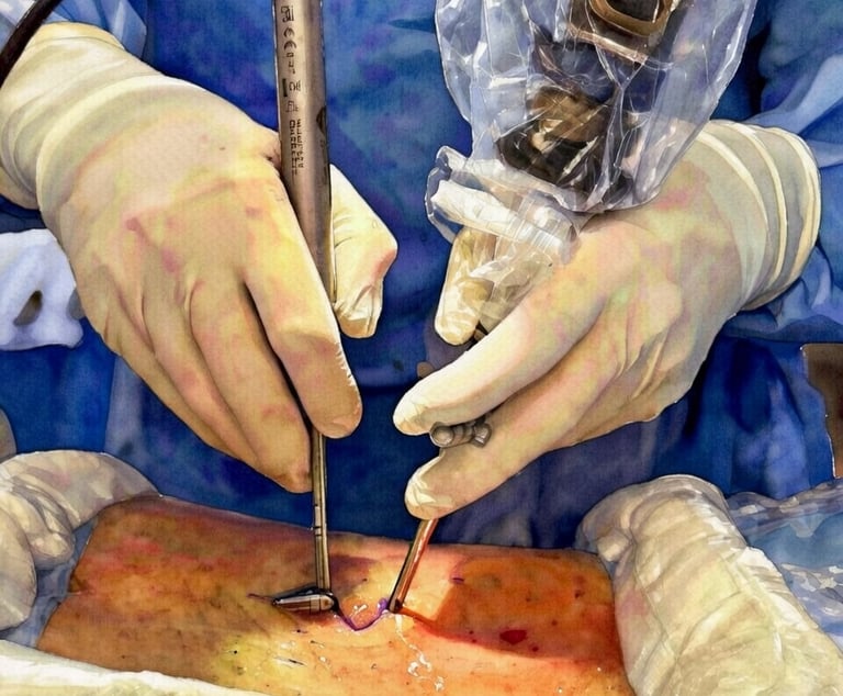 Figura artistica mostrando a cirurgia biportal UBE da coluna em Fortaleza