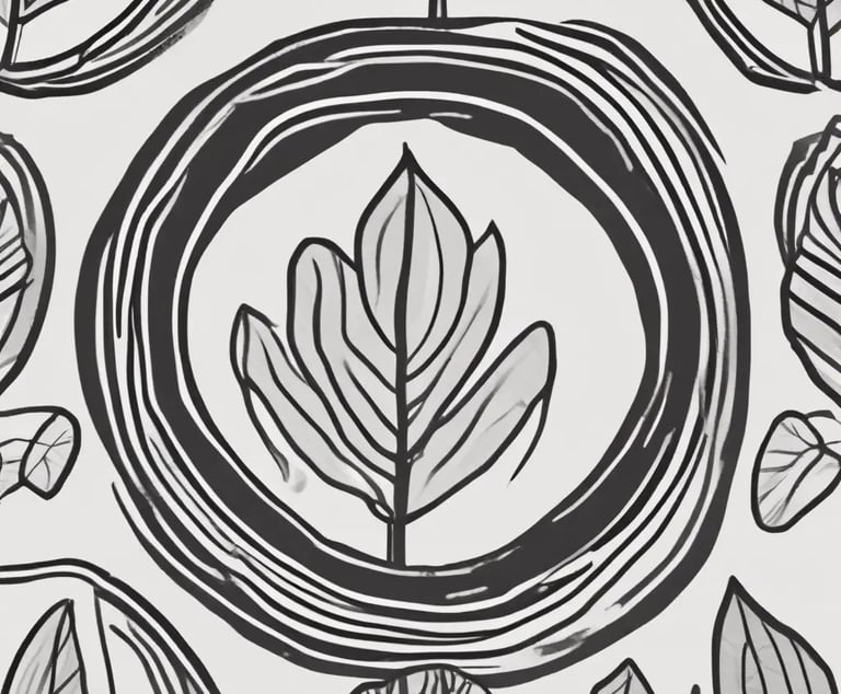 a black and white drawing of a leafy plant about Sustainable Growth Programs service from Wadjara