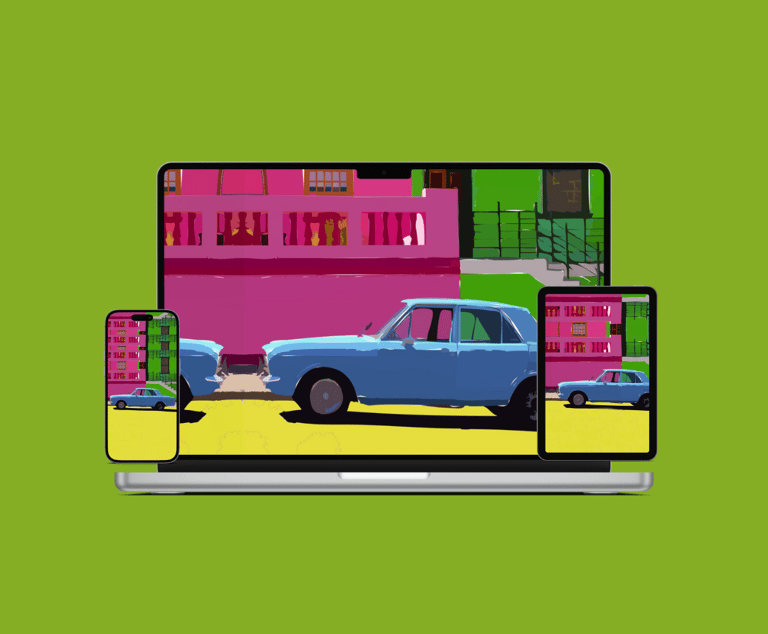 a laptop computer screen showing a picture of a car