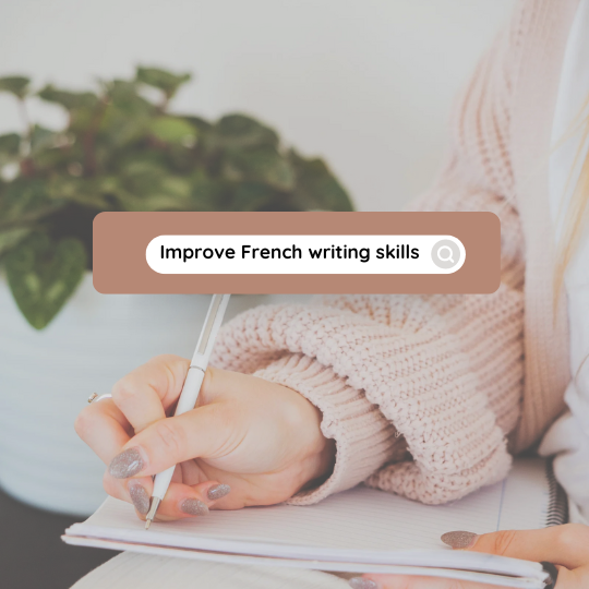 a person writing in french language