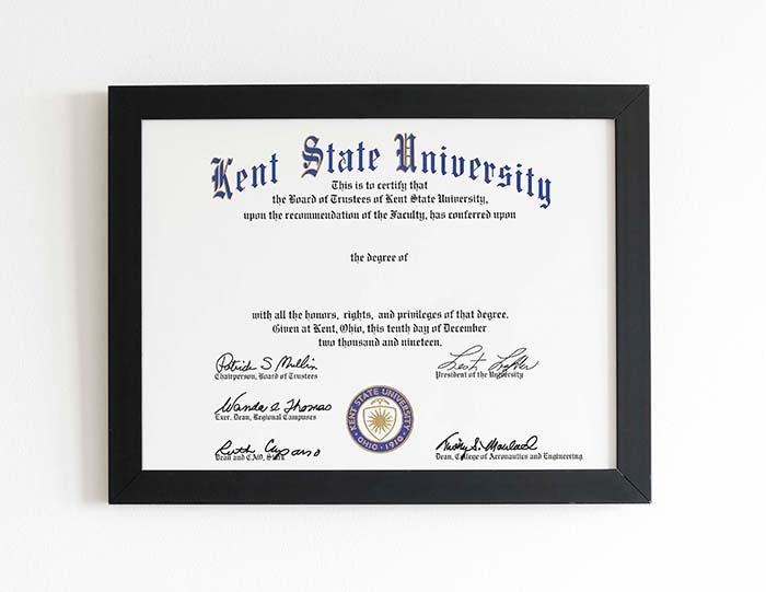 Kent State University Diploma