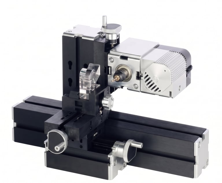 Using a manual milling machine to carve precision slots in timber.