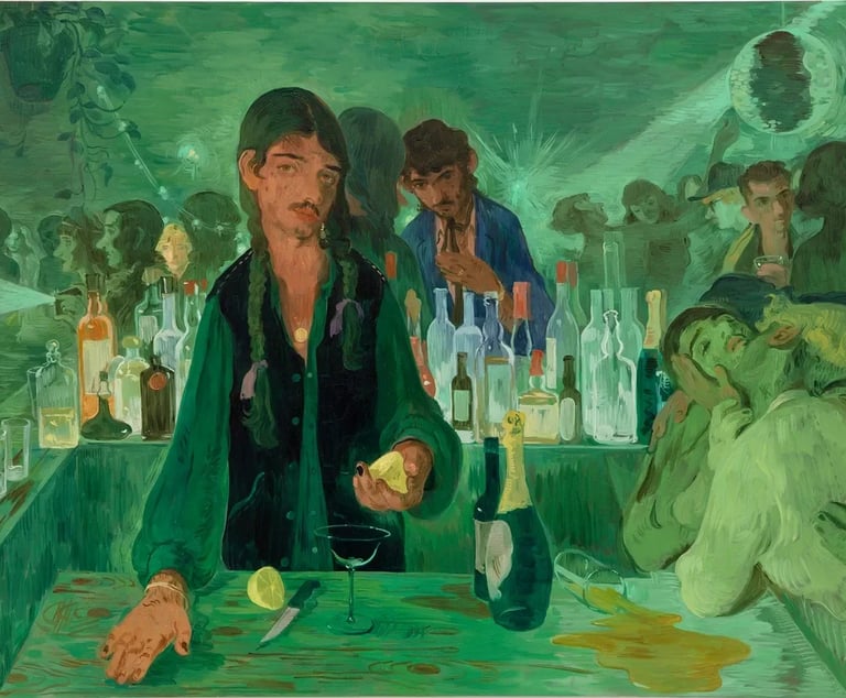 Salman Toor, The Bar on East 13th Street (2019)