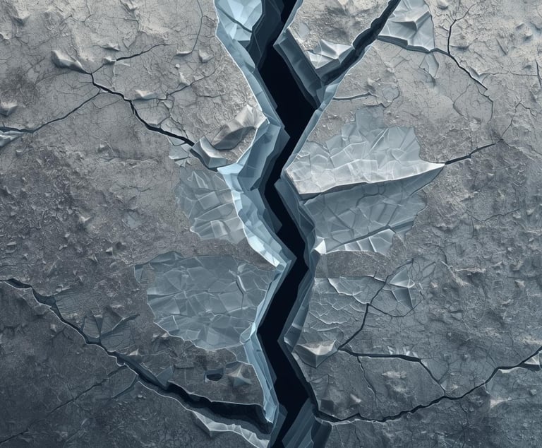 An image showing failure due to crack in a material.