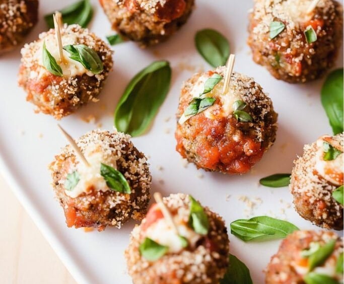 A plate of meatballs on a buffet - Catering service by Villa Eats in Naxos
