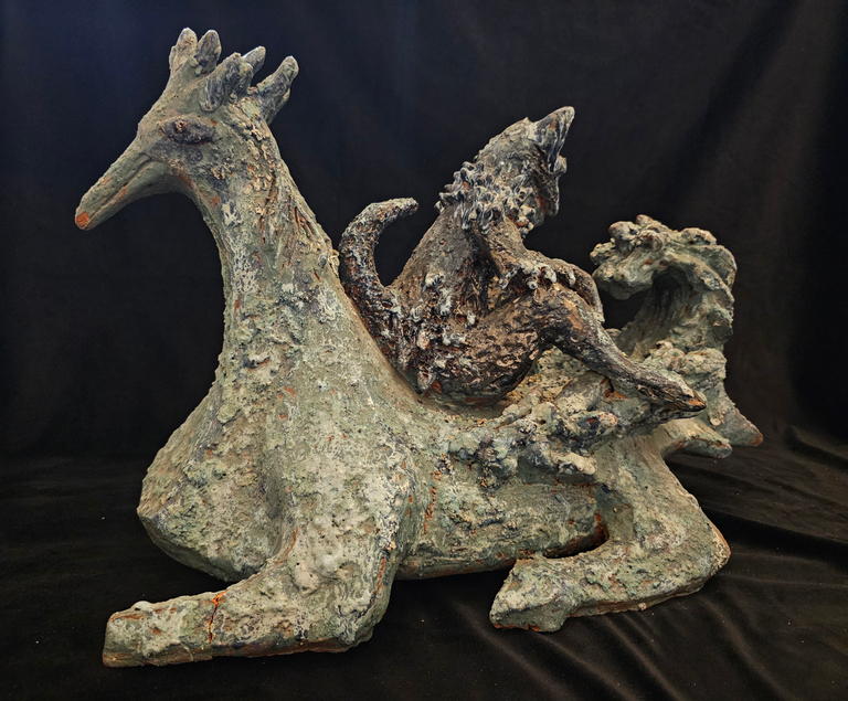 Le chat perché - sculpture - Solange Latteur