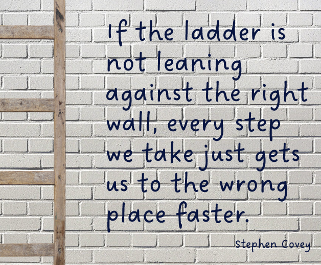 a ladder is shown with a quote