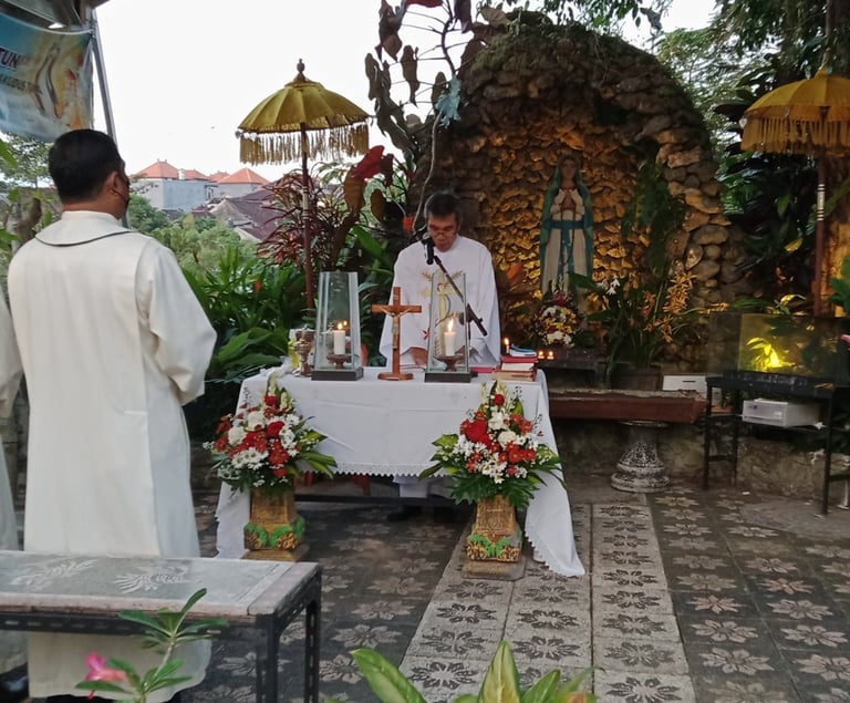 a priest and a priest in a church