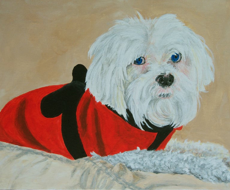 pet dog portrait artist art painting from your custom photograph acrylic
