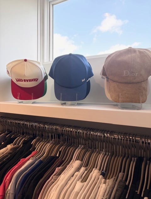 Hat storage solution using acrylic hat organizer